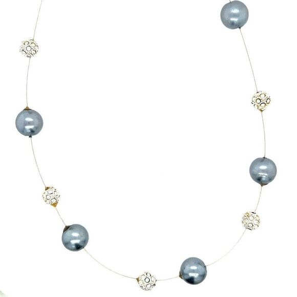 Floating Swarovski and Pearls Necklace - Picture 1 of 5